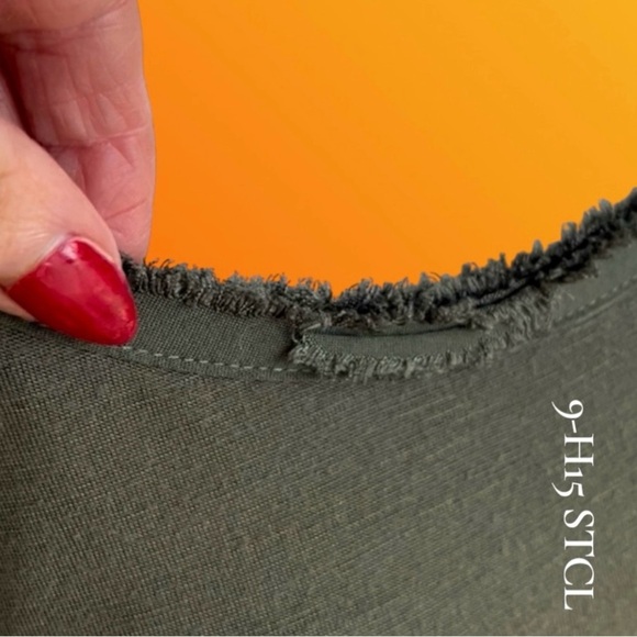 Olive Green Women's Top with Sunflower Detail - Picture 5 of 11